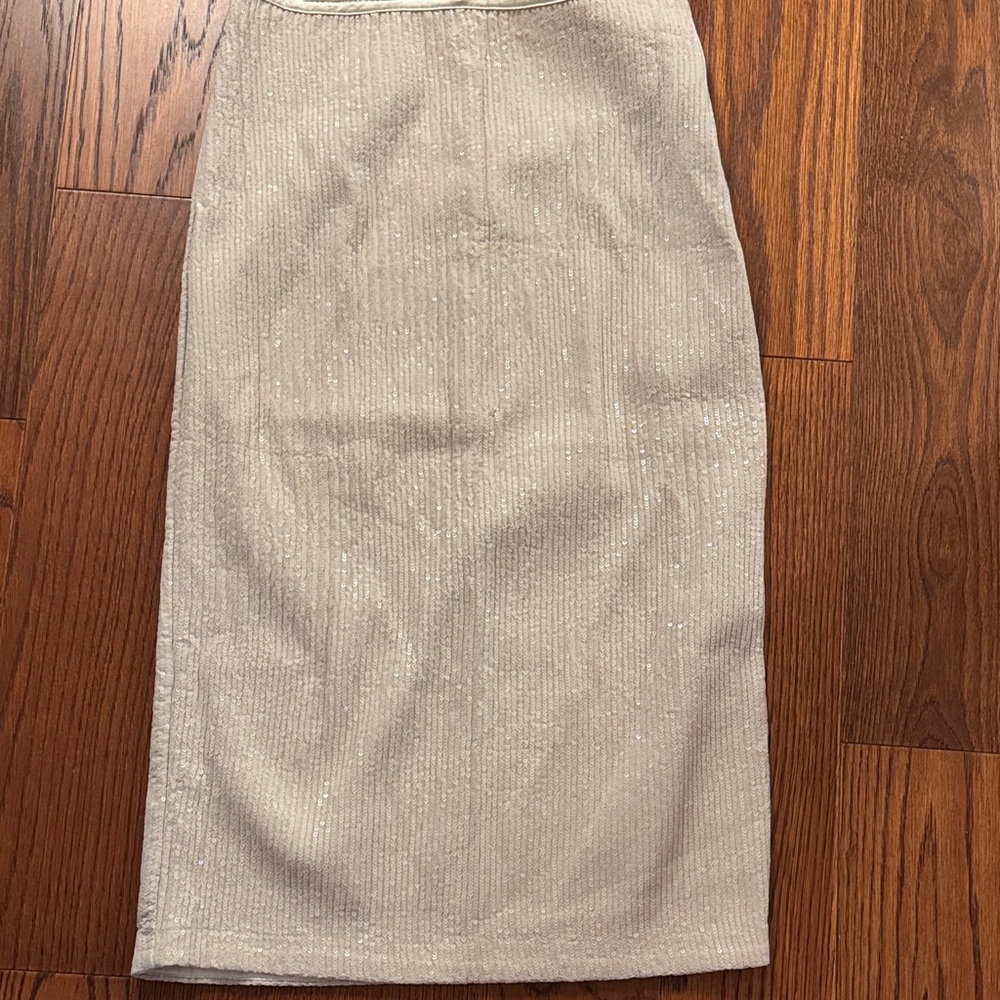 Calvin Klein Textured Tan Pencil Skirt